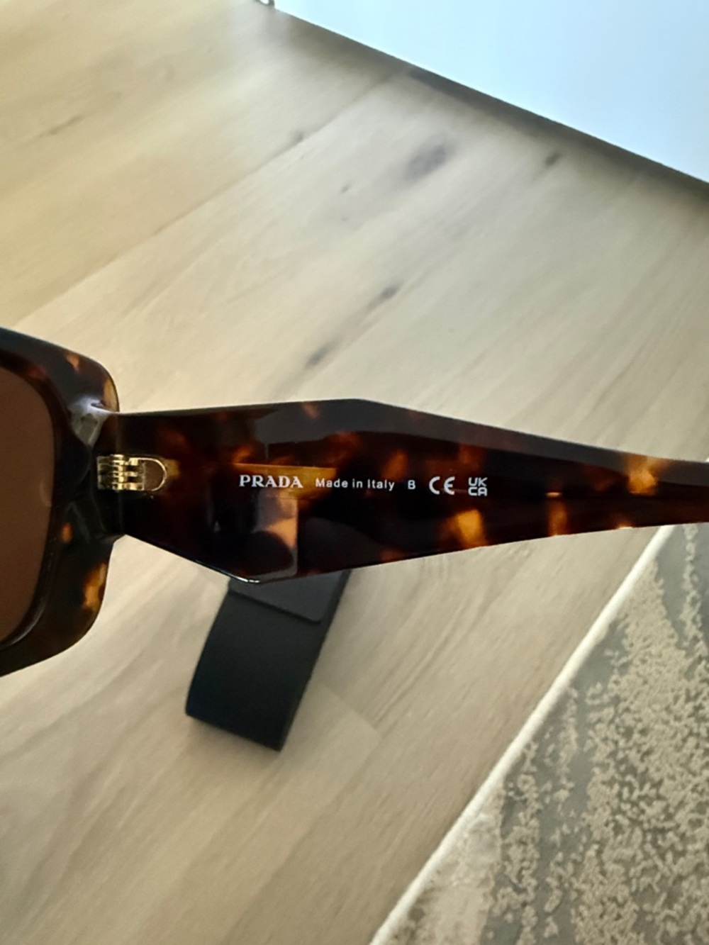 Prada Tortoiseshell Rectangular Sunglasses - Brown - Picture 5 of 7